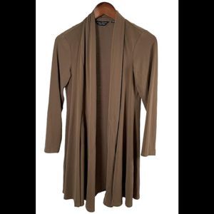 Susan Graver Brown Open Front Cardigan
